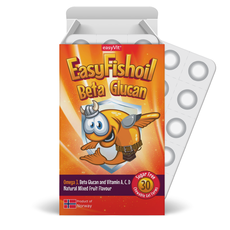 Omega 3 + Beta Glucan, Vitamins A, C, D For Children EasyFishoil Beta