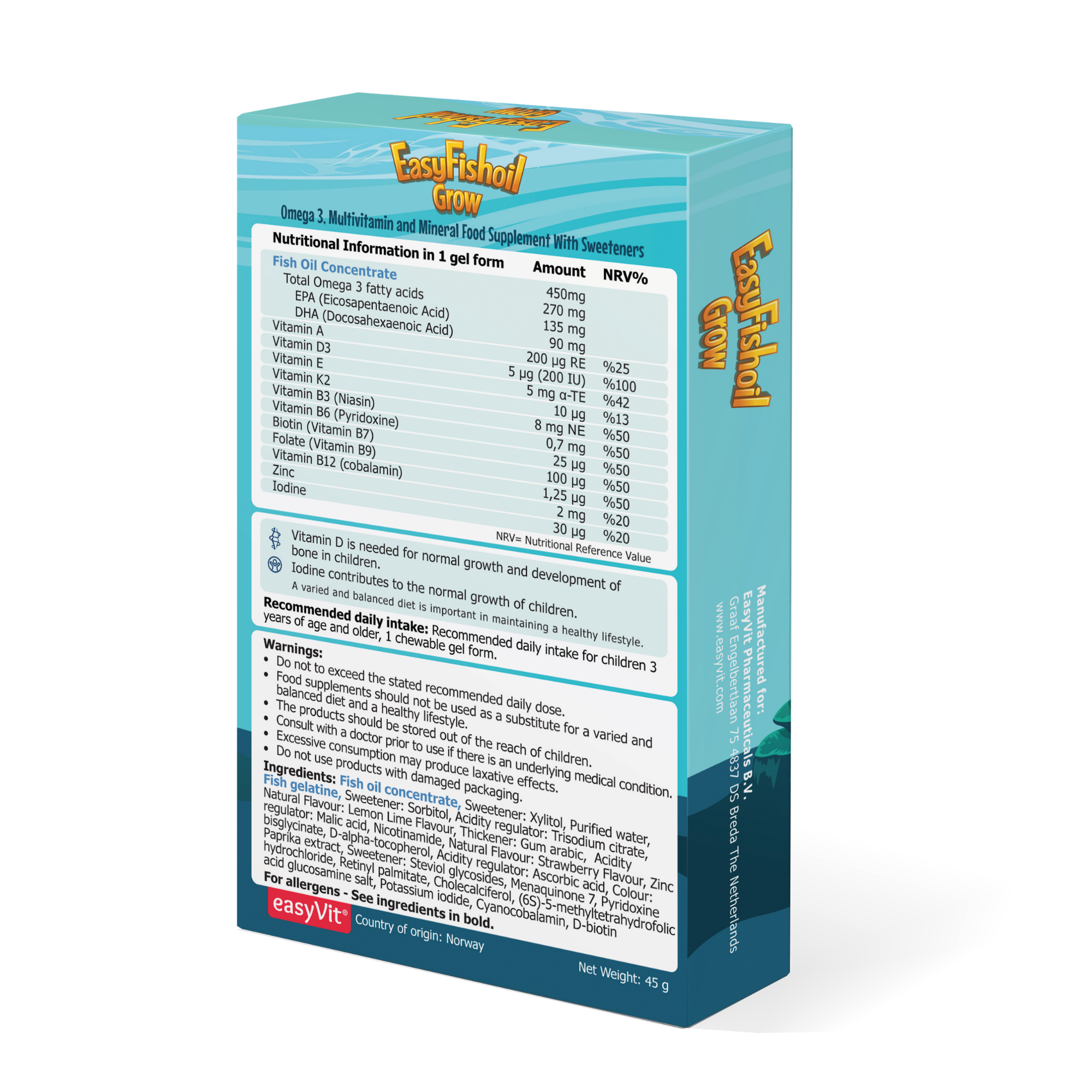 Omega 3 Fish Oil Supplement for Daily Use Suitable for Kids - EasyFishoil Grow