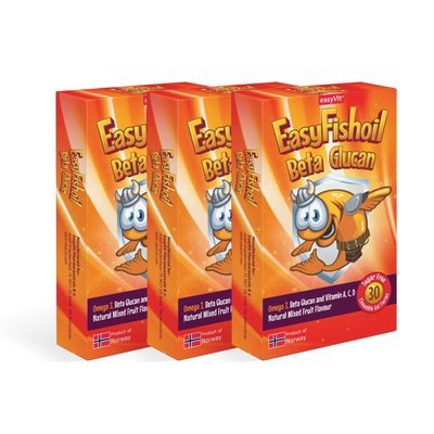 Omega 3 + Beta Glucan, Vitamins A, C, D For Children EasyFishoil Beta 3 Pieces