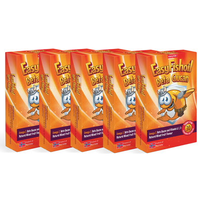 Omega 3 + Beta Glucan, Vitamins A, C, D For Children EasyFishoil Beta 5 Pieces