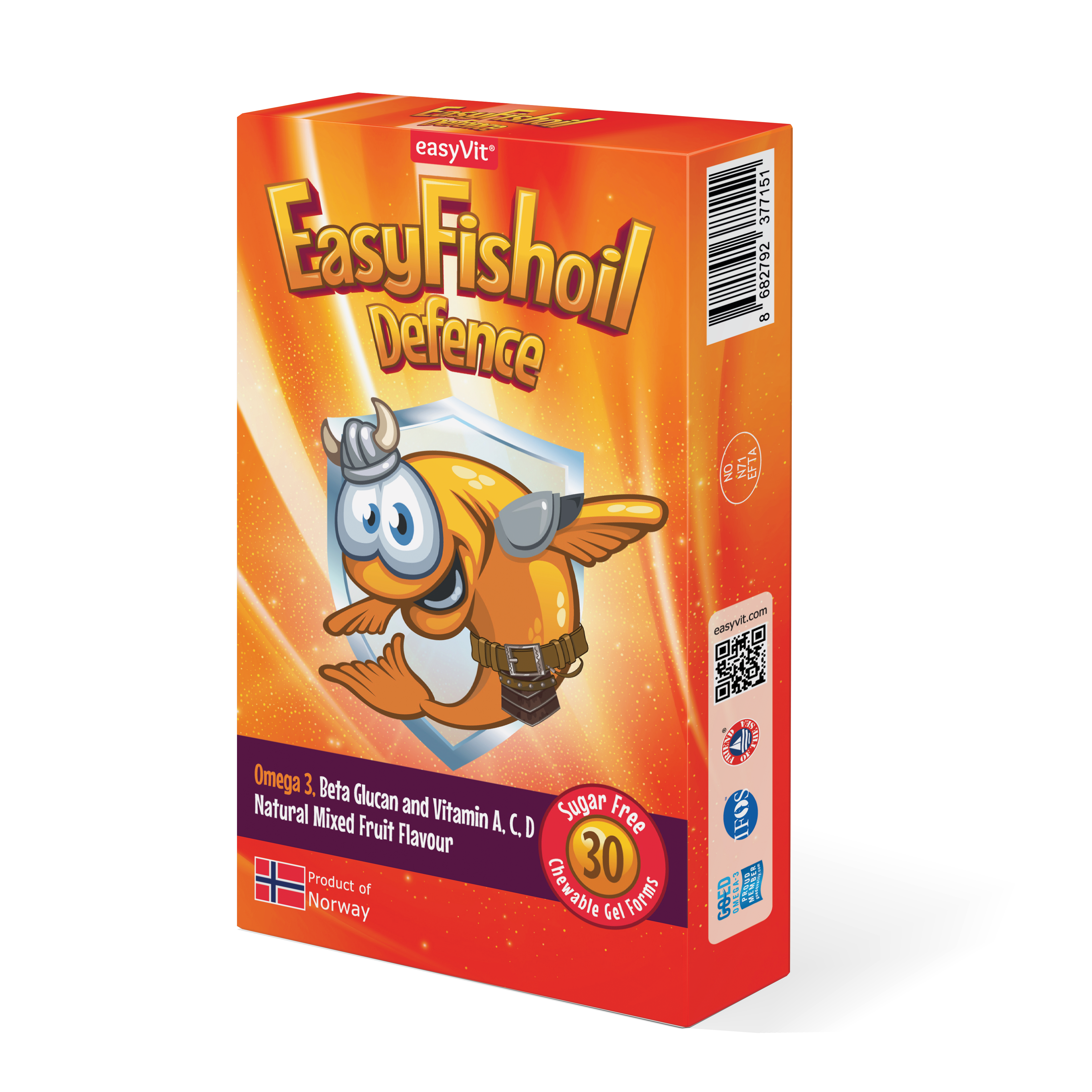 EasyFishoil Defence Omega-3 + Beta Glucan, Vitamins A, C, D For Children