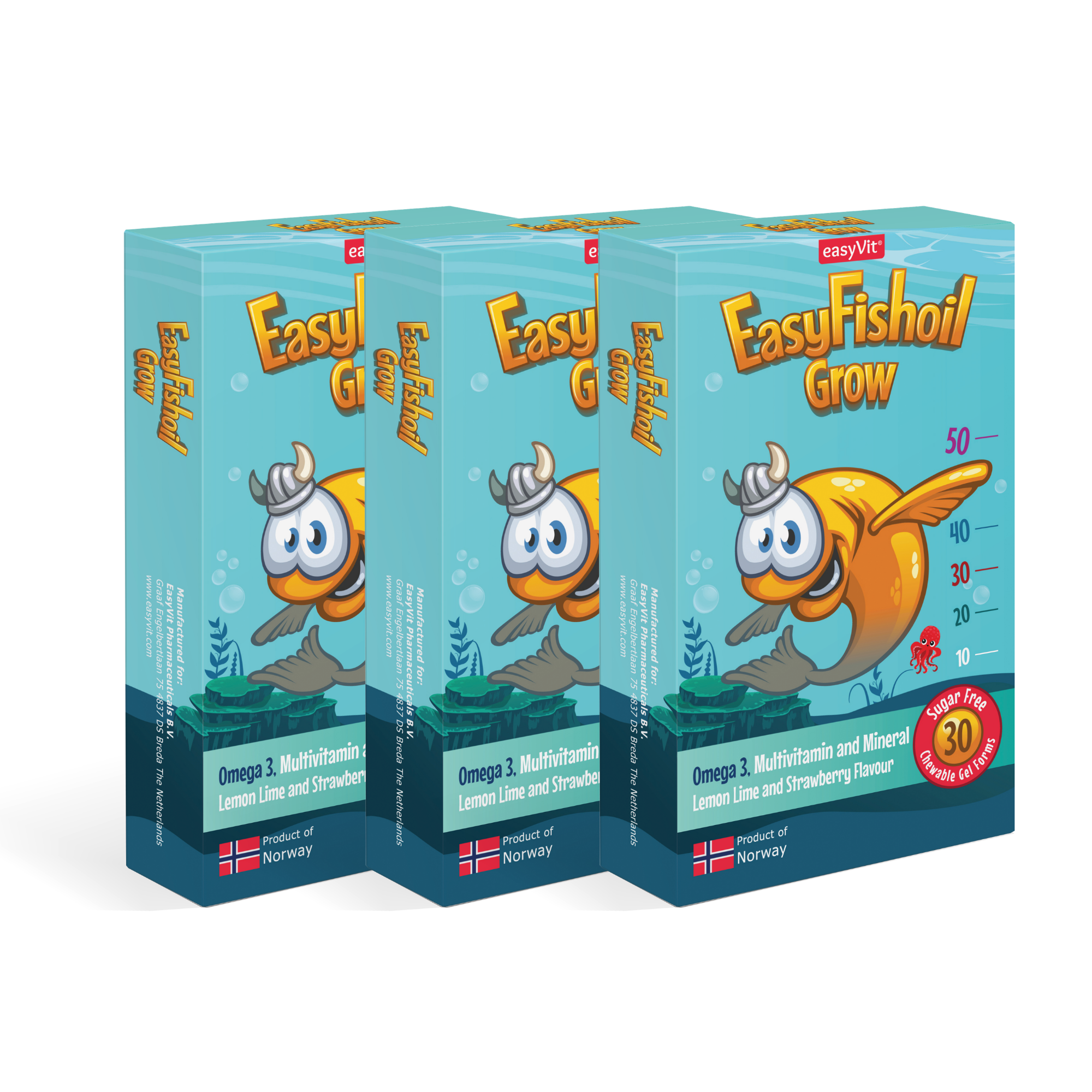 Omega 3 Fish Oil Supplement for Daily Use Suitable for Kids - EasyFishoil Grow 3 Pieces