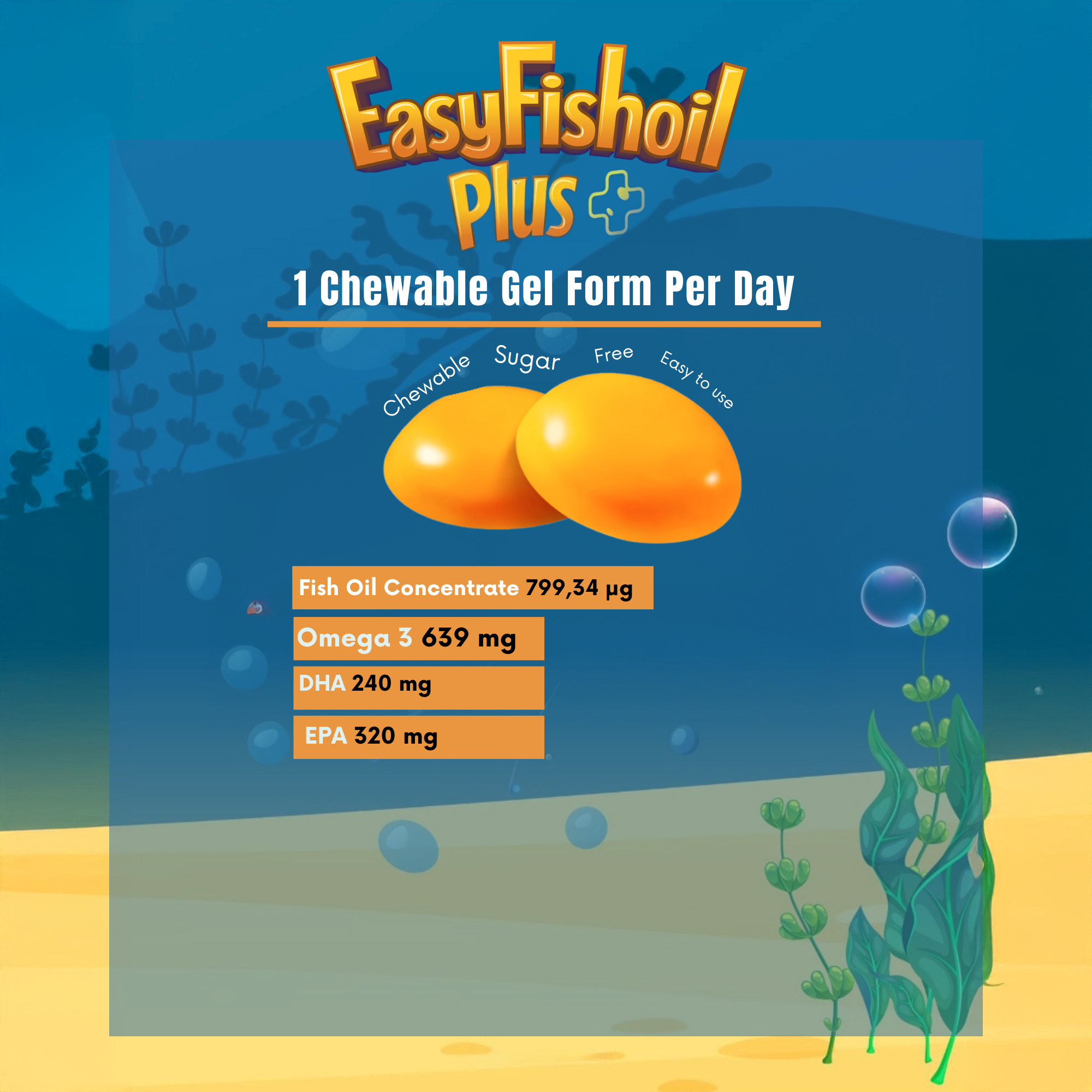 Omega 3 Fish Oil Supplements For Kids - EasyFishoil Plus