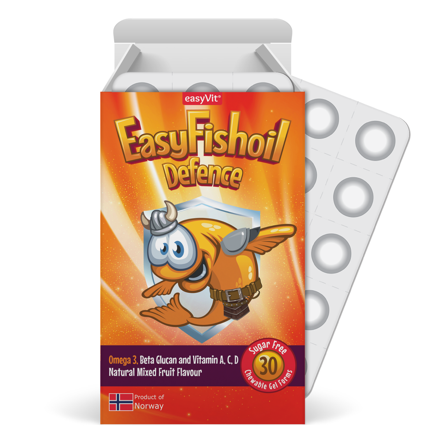 Omega 3 + Beta Glucan, Vitamins A, C, D For Children EasyFishoil Defence